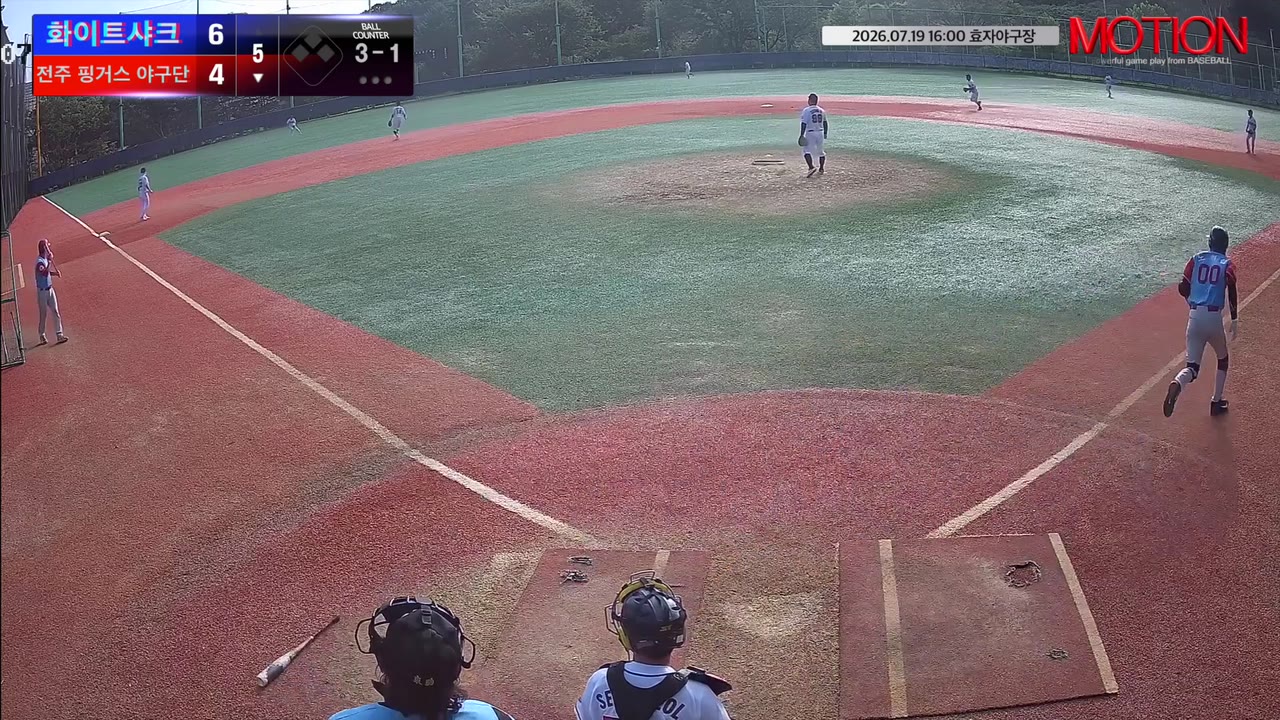 노희섭(0번, 전주 핑거스 야구단) 1루타 클립 | vs 화이트샤크 | 7/19 (효자야구장)