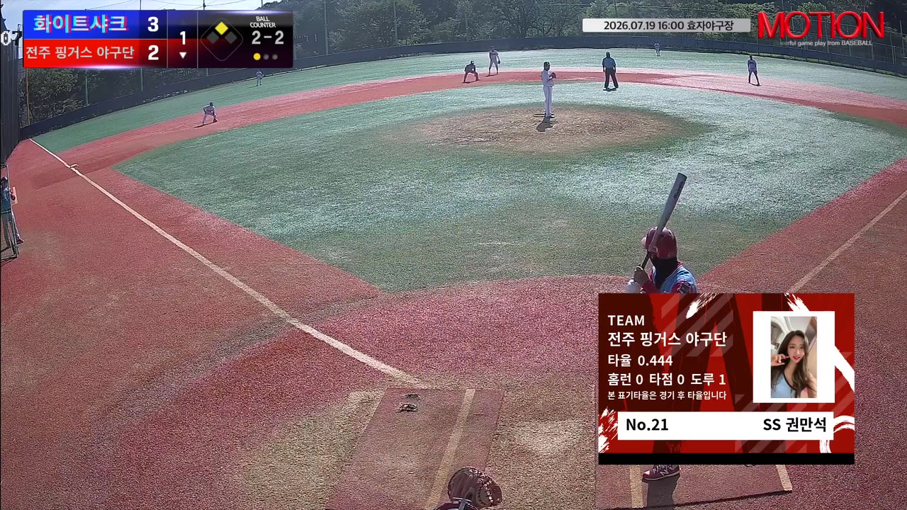 전주 핑거스 야구단 주요 플레이 모음 | vs 화이트샤크 | 7/19 (효자야구장)