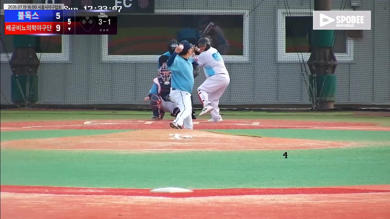 최경준(68번, 배곧비뇨의학야구단) 볼넷 클립 | vs 불독스 | 7/19 (에코피아야구장)
