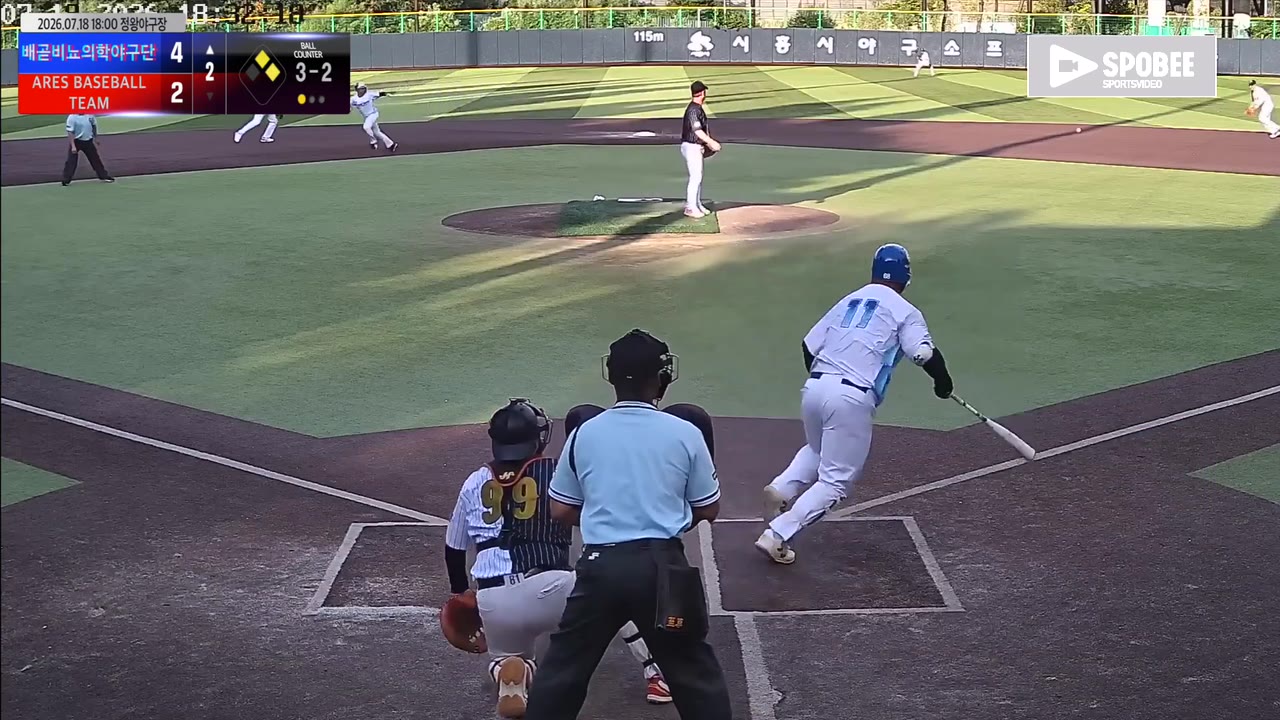 이재현(11번, 배곧비뇨의학야구단) 1루타 클립 | vs ARES BASEBALL TEAM(ASURA) | 7/18 (정왕야구장)