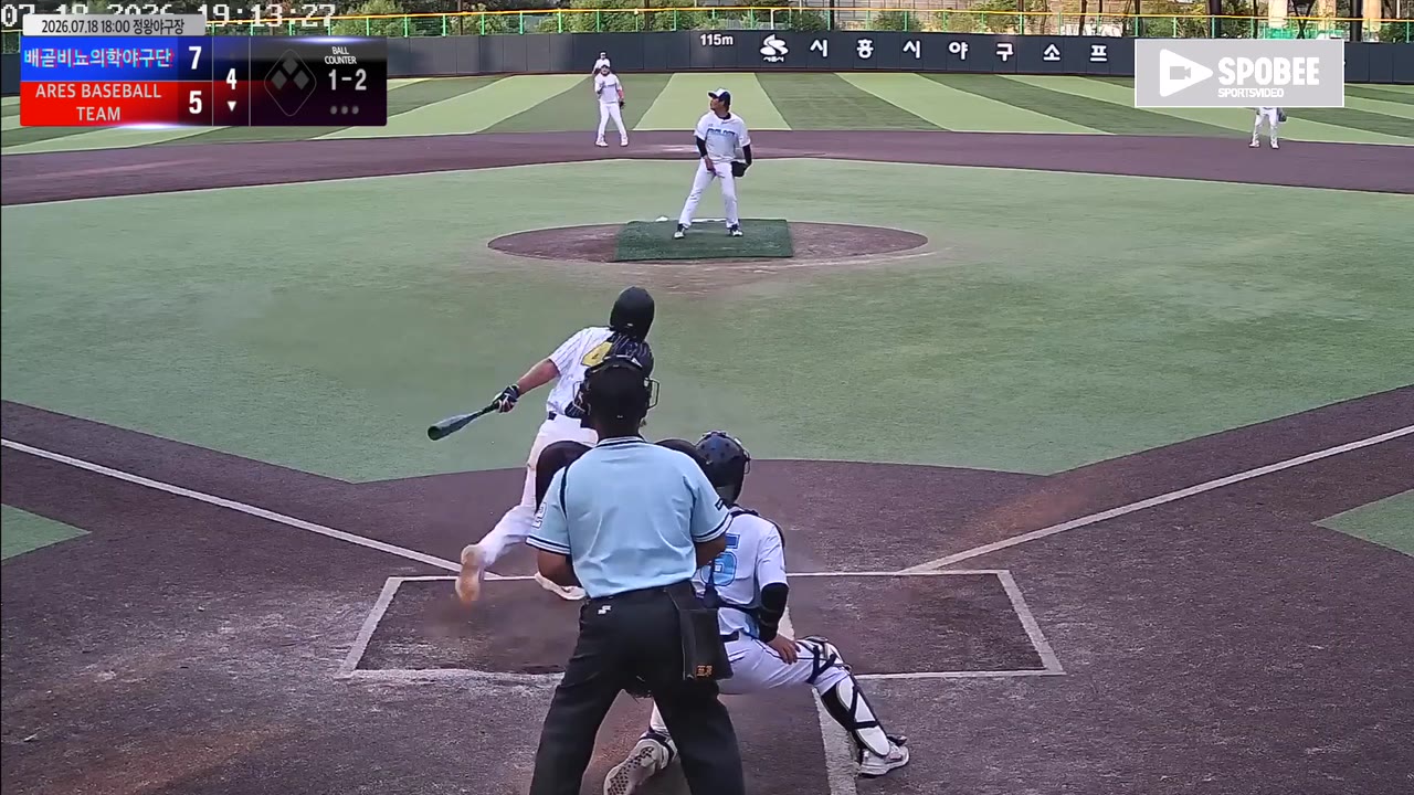 장대한(4번, ARES BASEBALL TEAM(ASURA)) 1루타 클립 | vs 배곧비뇨의학야구단 | 7/18 (정왕야구장)