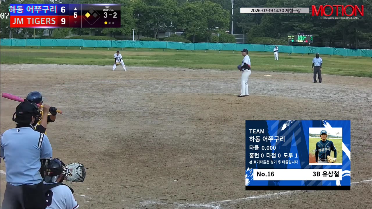 유상철(16번, 하동 어쭈구리) 볼넷 클립 | vs JM TIGERS | 7/19 (제철구장)