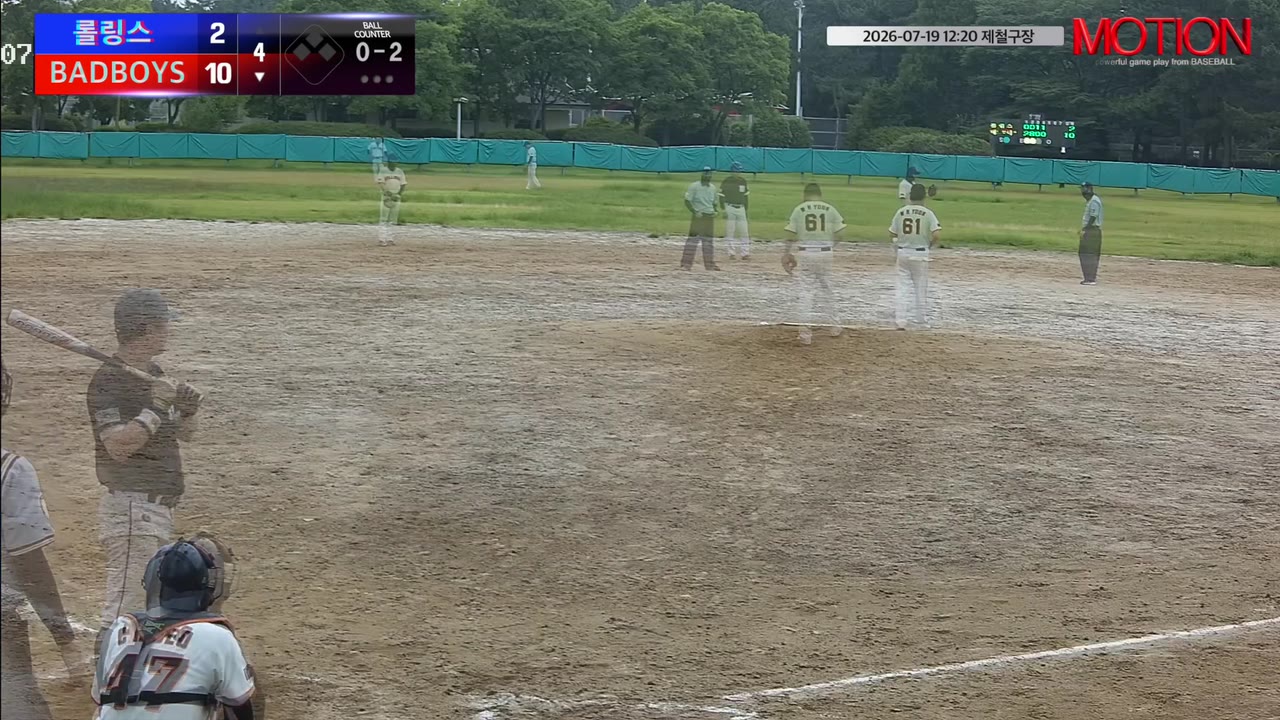 김석진(1번, BADBOYS) 볼넷 클립 | vs 롤링스 | 7/19 (제철구장)