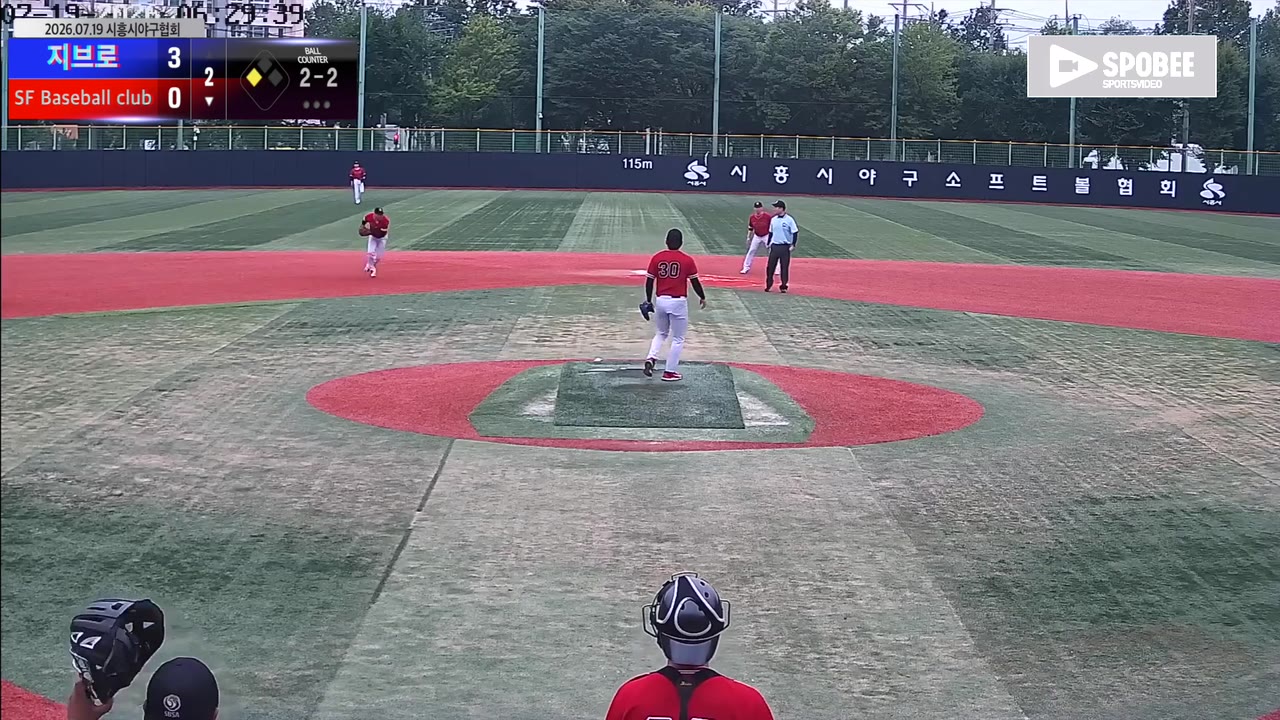 최성(7번, SF Baseball club) 실책 클립 | vs 지브로 | 7/19 (소망야구장)