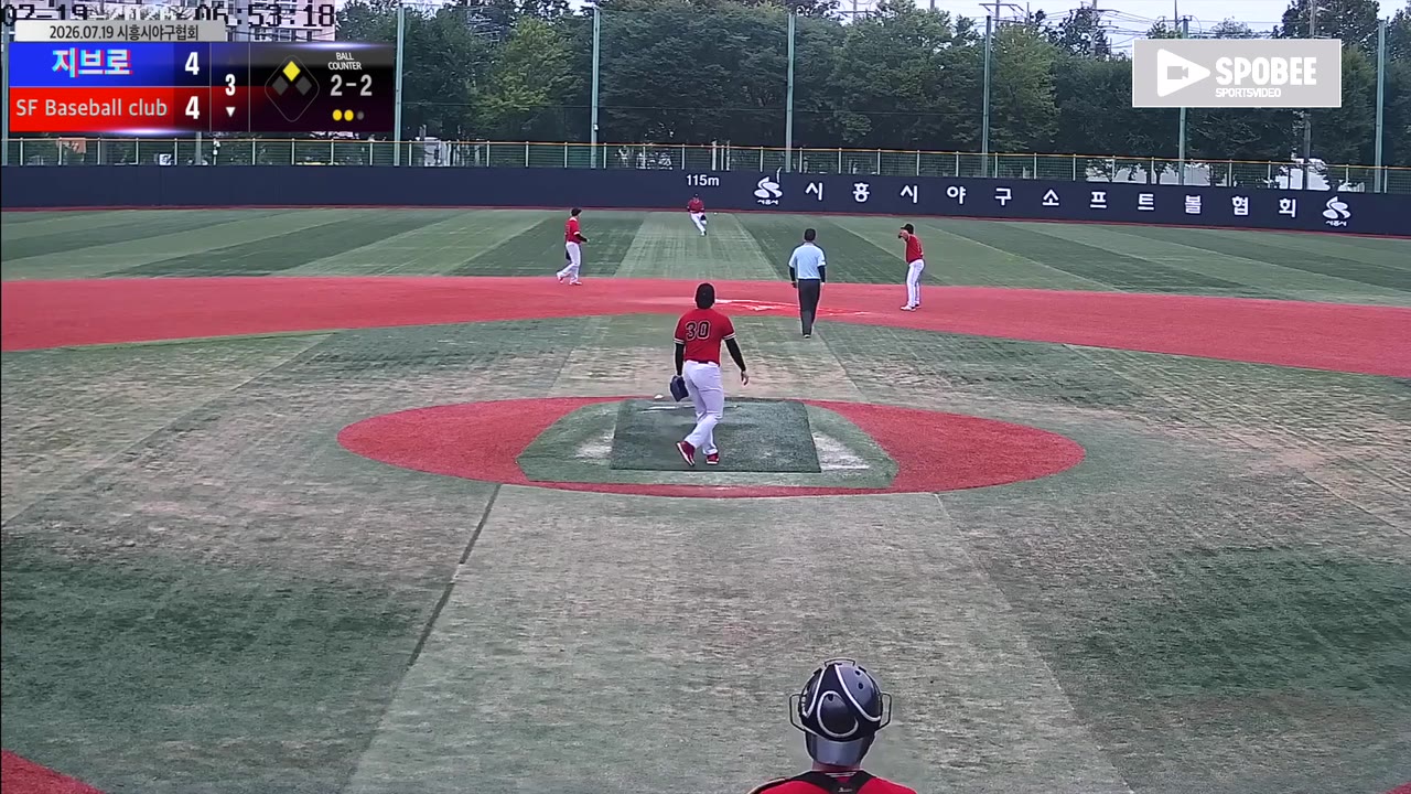 최성(7번, SF Baseball club) 1루타 클립 | vs 지브로 | 7/19 (소망야구장)