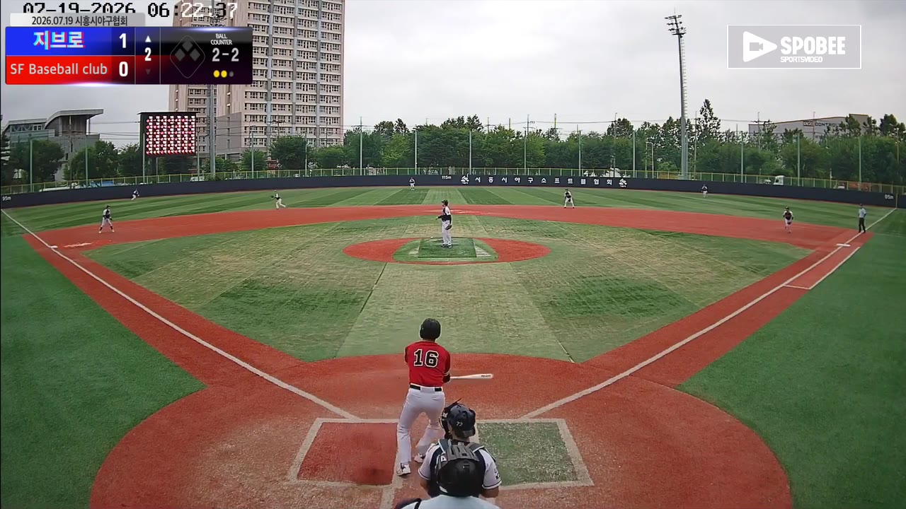 정길수(16번, 지브로) 1루타 클립 | vs SF Baseball club | 7/19 (소망야구장)
