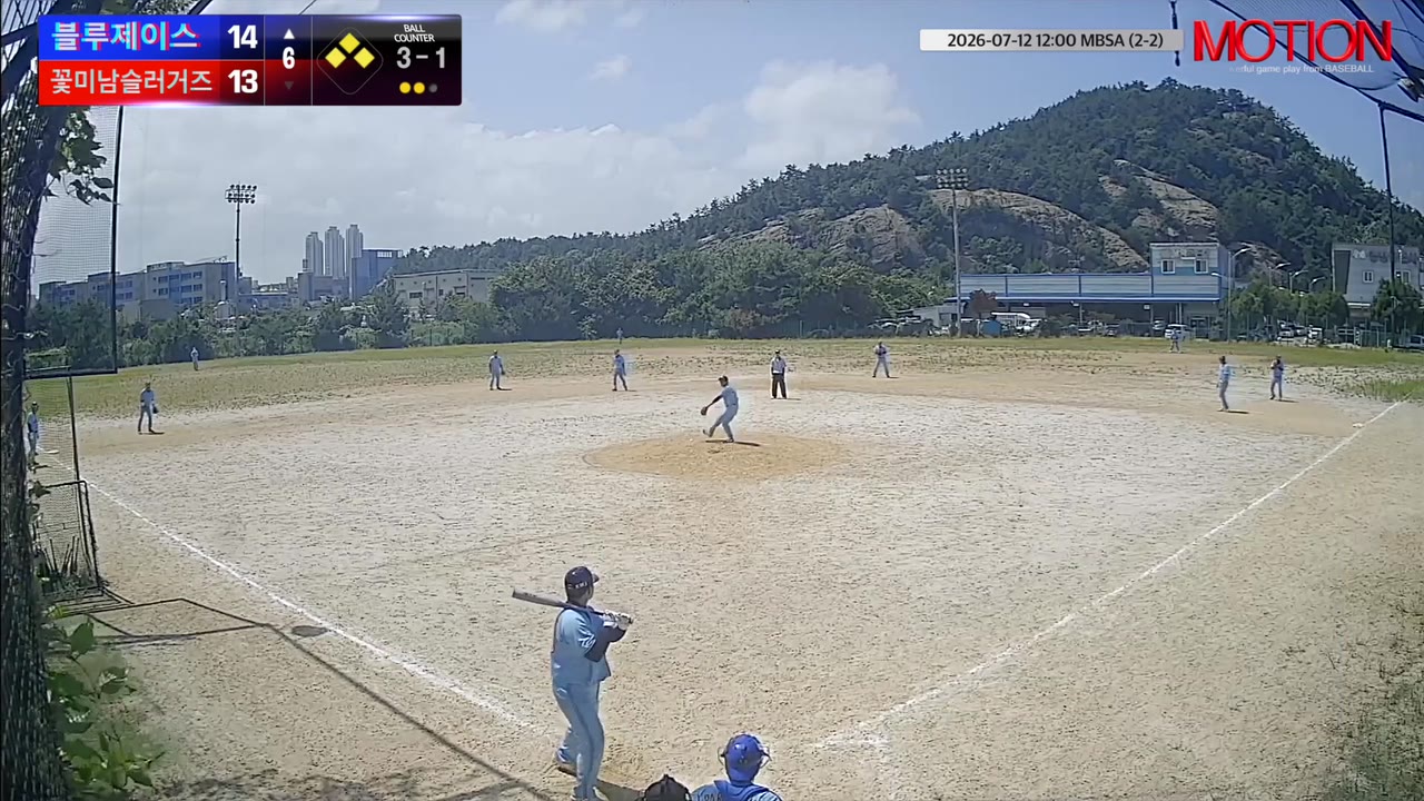 김완진(55번, 블루제이스) 사구 클립 | vs 꽃미남슬러거즈 | 7/12 (2구장)