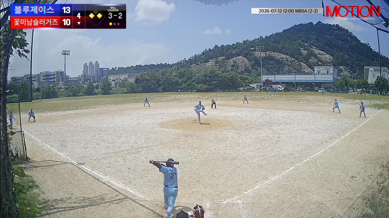 이혜성(21번, 꽃미남슬러거즈) 1루타 클립 | vs 블루제이스 | 7/12 (2구장)