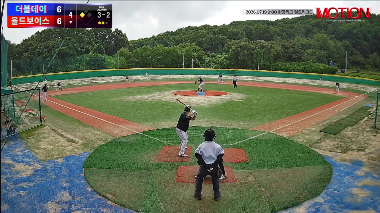 손승우(9번, 올드보이스) 볼넷 클립 | vs 더블데이 | 7/19 (고촌 야구장)