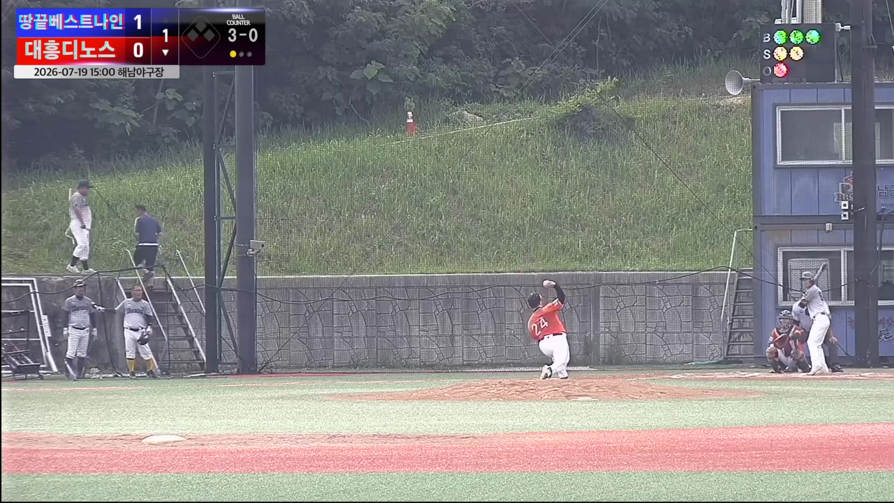 김운학(54번, 대흥디노스) 볼넷 클립 | vs 땅끝베스트나인 | 7/19 (해남야구장)