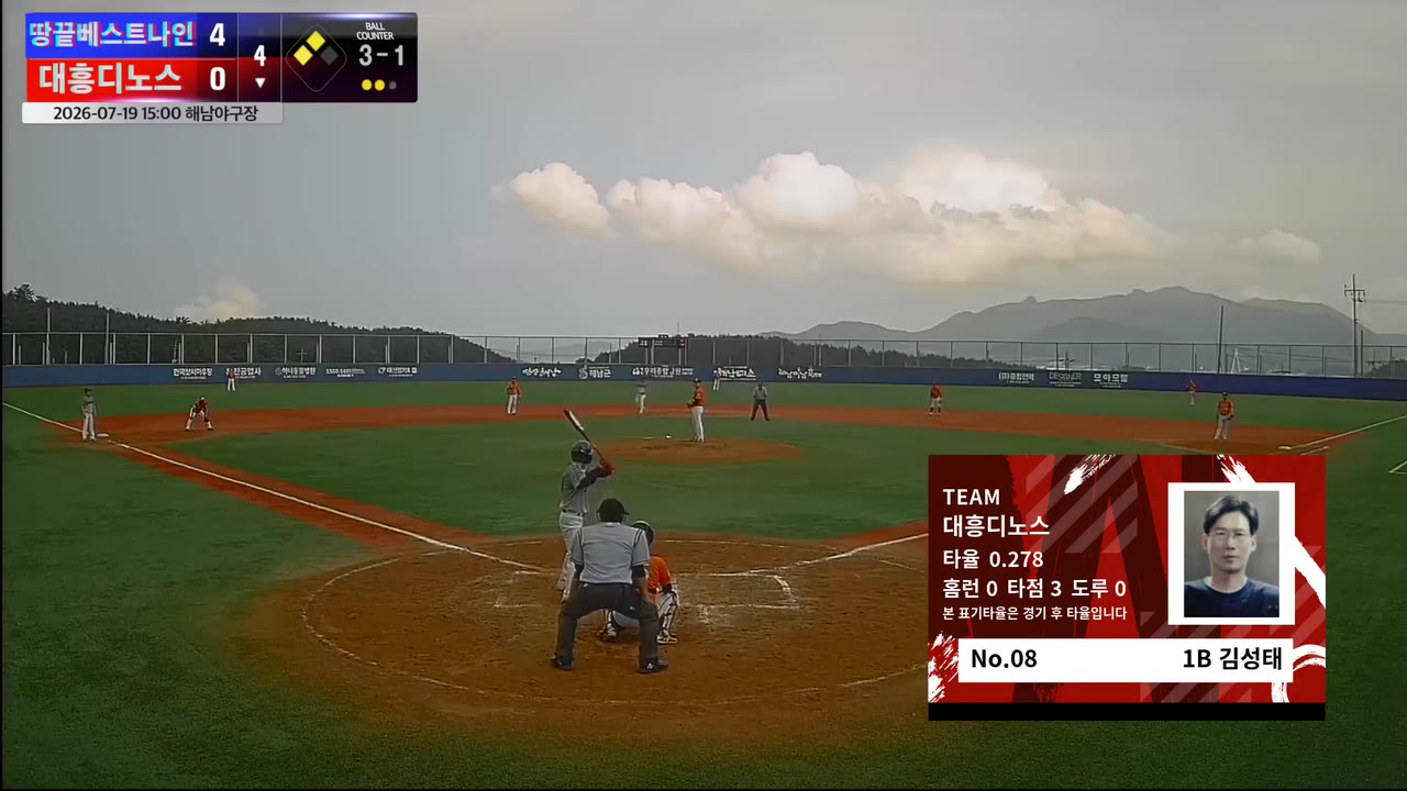 김성태(8번, 대흥디노스) 실책 클립 | vs 땅끝베스트나인 | 7/19 (해남야구장)