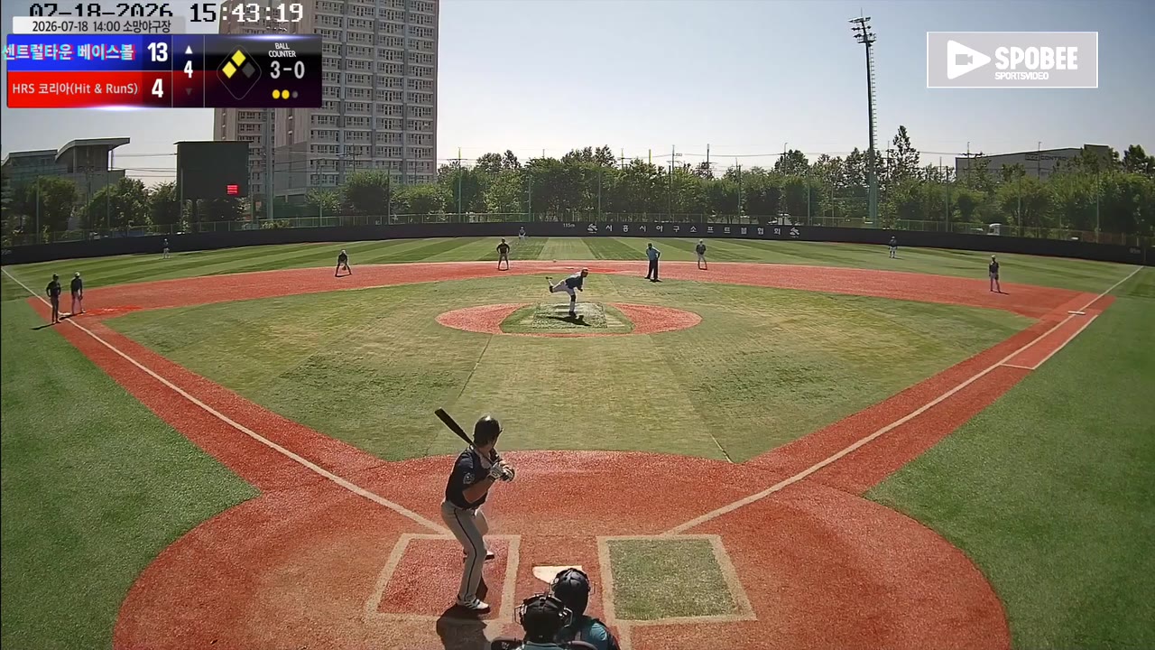 함돈필(31번, 센트럴타운 베이스볼) 볼넷 클립 | vs HRS 코리아(Hit & RunS) | 7/18 (소망야구장)