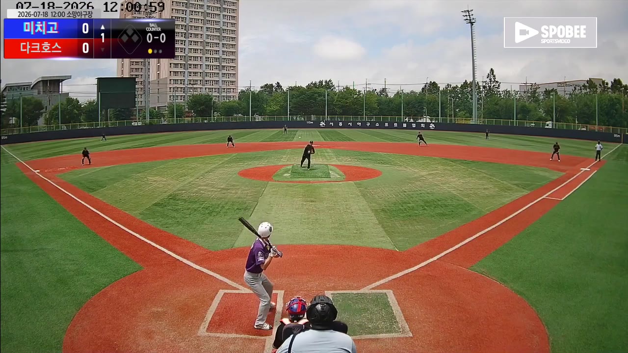 김병철(1번, 미치고) 1루타 클립 | vs 다크호스 | 7/18 (소망야구장)