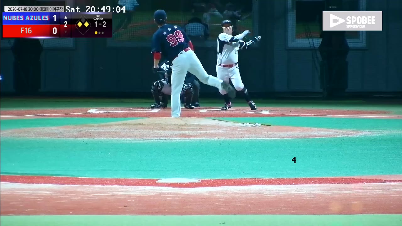 박승일(49번, NUBES AZULES) 플라이 클립 | vs F16 | 7/18 (에코피아야구장)