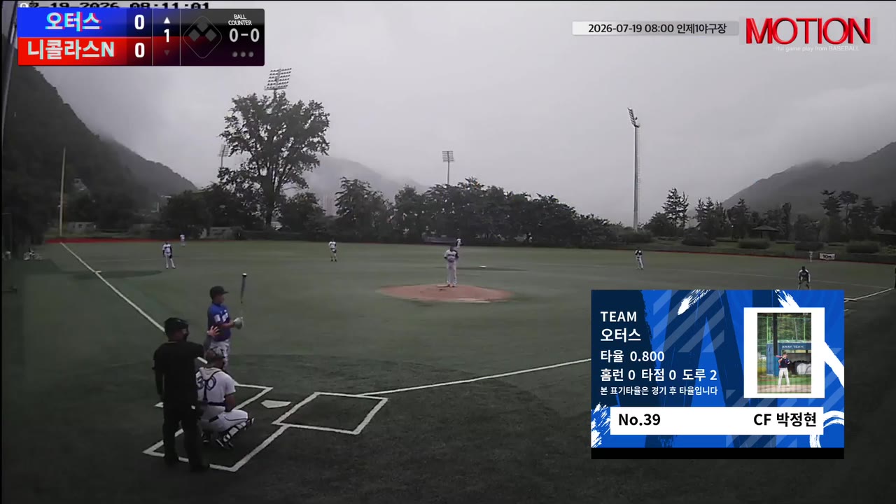 박정현(39번, 오터스) 1루타 클립 | vs 니콜라스N | 7/19 (인제2야구장)