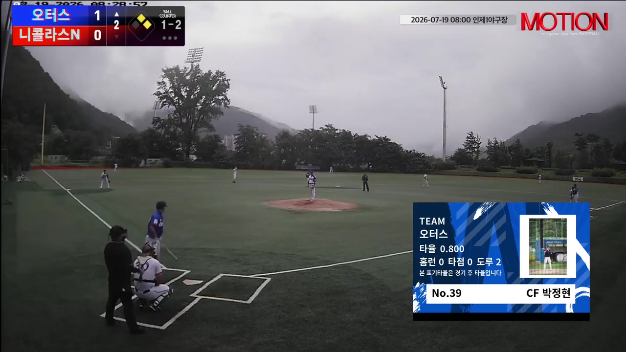 박정현(39번, 오터스) 1루타 클립 | vs 니콜라스N | 7/19 (인제2야구장)