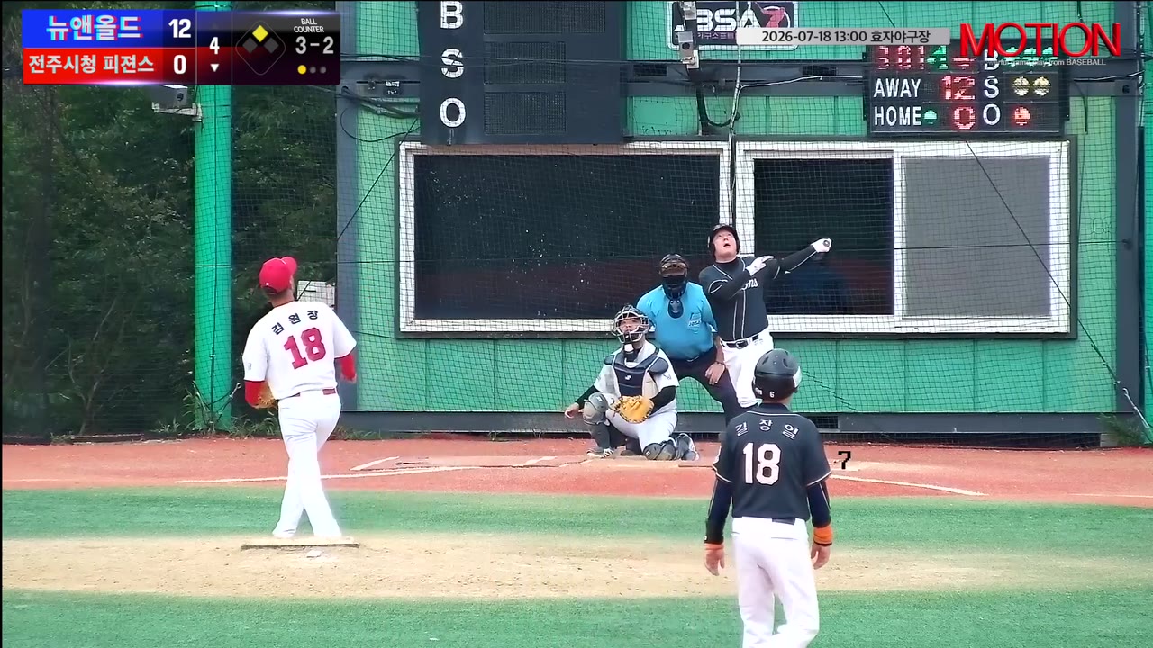 이현종(22번, 전주시청 피젼스 (Jeonju Pigeons)) 1루타 클립 | vs 뉴앤올드 | 7/18 (효자야구장)