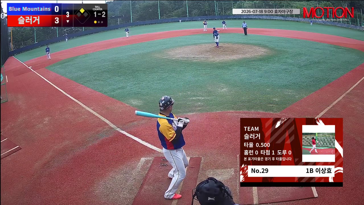 이상효(29번, 슬러거) 1루타 클립 | vs Blue Mountains(블루마운틴) | 7/18 (효자야구장)
