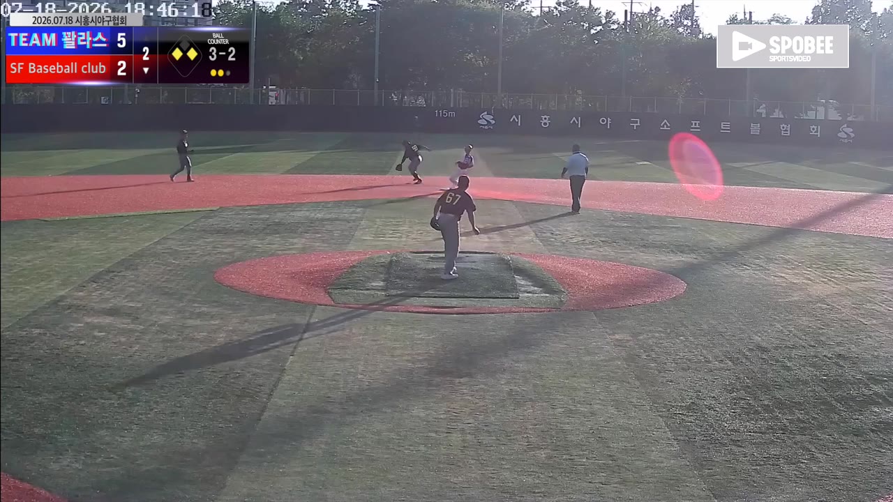 황윤성(18번, SF Baseball club) 볼넷 클립 | vs TEAM 꽐라스 | 7/18 (소망야구장)