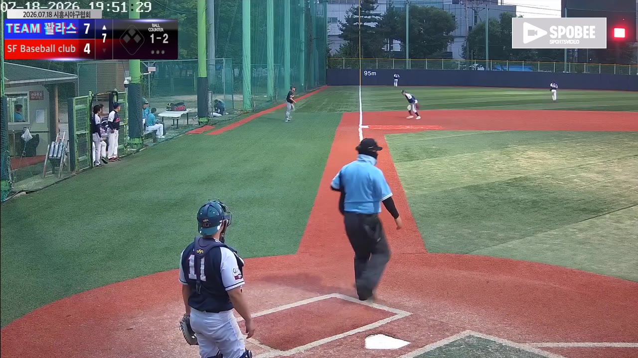 김두한(62번, TEAM 꽐라스) 2루타 클립 | vs SF Baseball club | 7/18 (소망야구장)