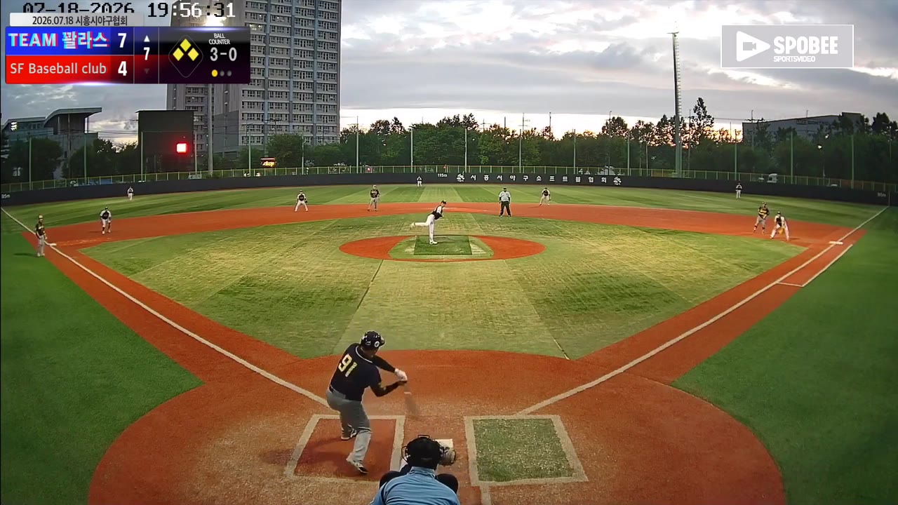 구준혁(91번, TEAM 꽐라스) 1루타 클립 | vs SF Baseball club | 7/18 (소망야구장)