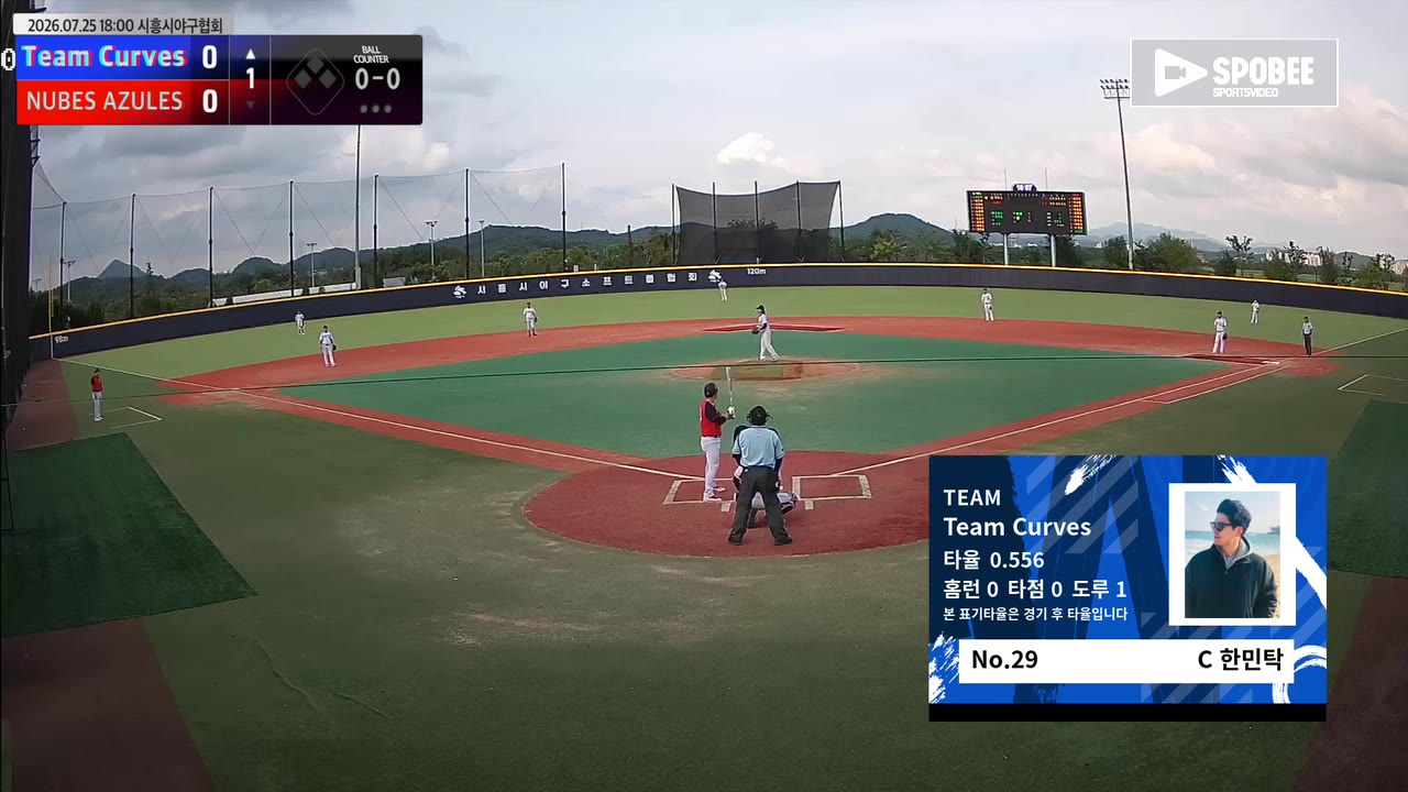한민탁(29번, Team Curves) 땅볼 클립 | vs NUBES AZULES | 7/25 (에코피아야구장)