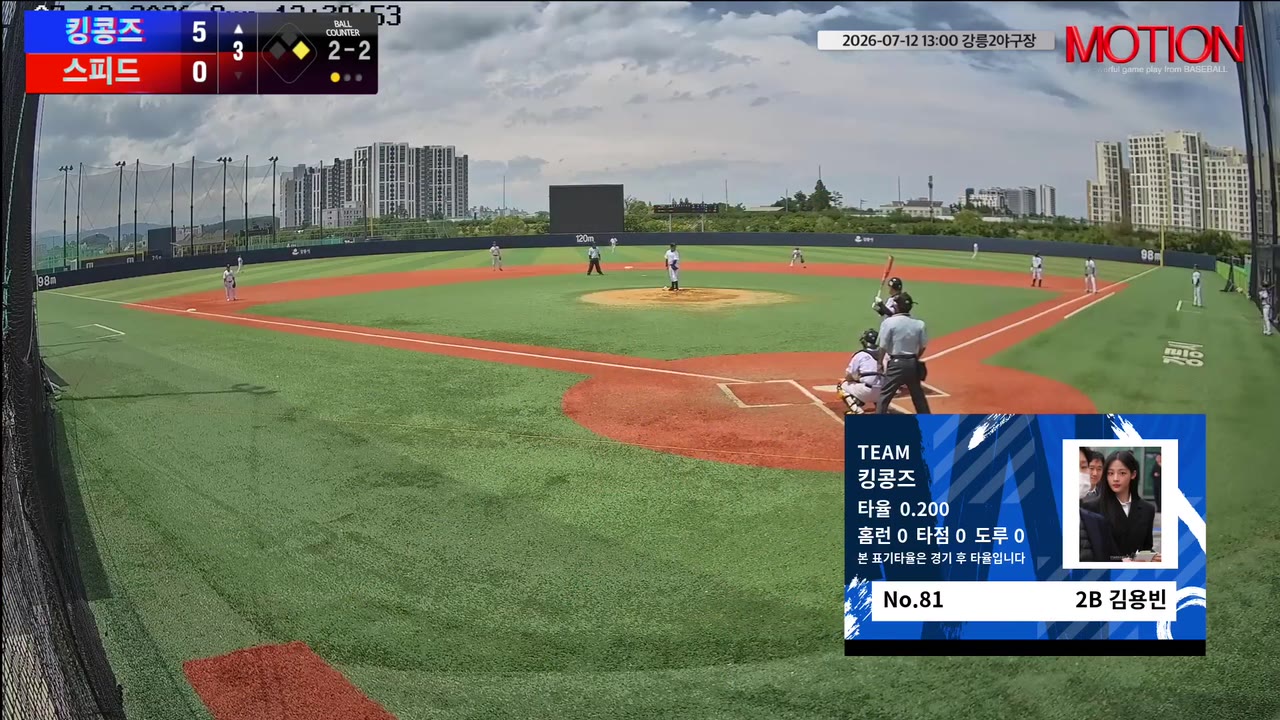 김용빈(81번, 킹콩즈) 3루타 클립 | vs 스피드 | 7/12 (강릉2야구장)
