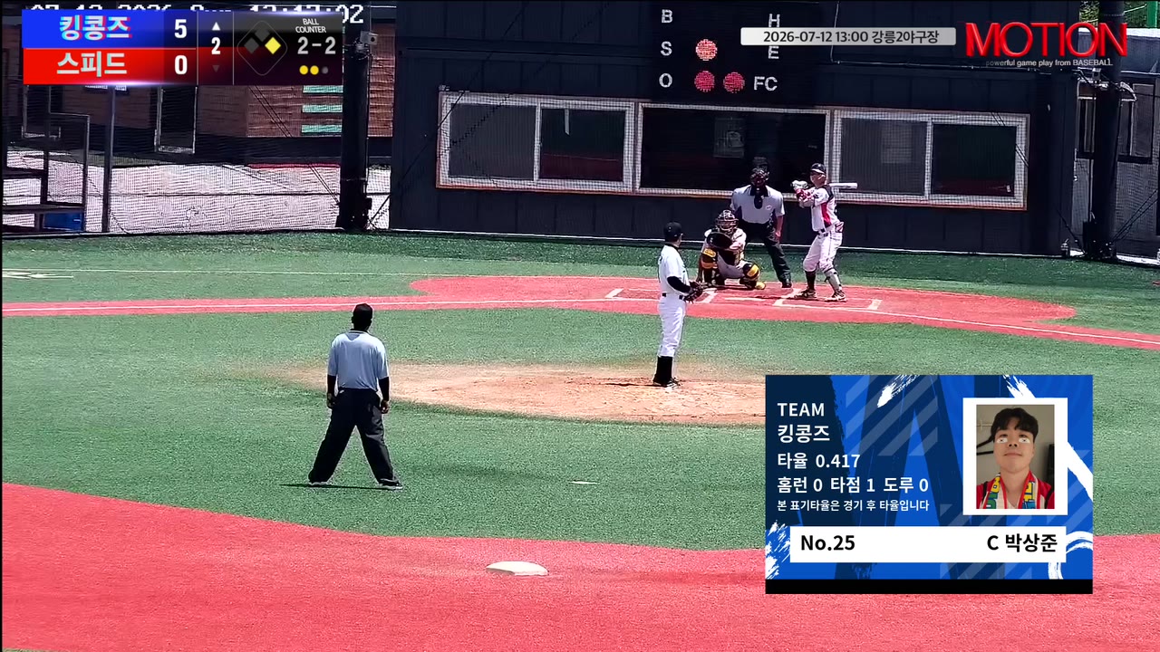 박상준(25번, 킹콩즈) 1루타 클립 | vs 스피드 | 7/12 (강릉2야구장)