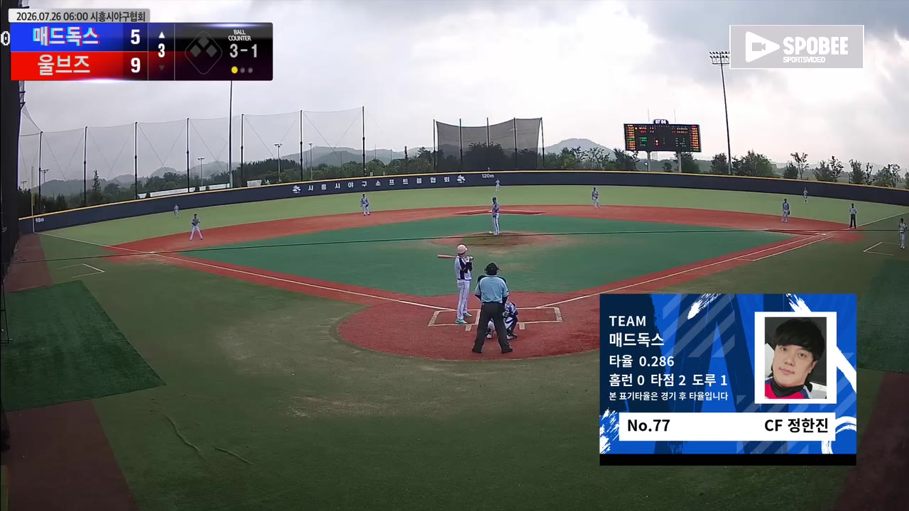 정한진(77번, 매드독스) 실책 클립 | vs 울브즈 | 7/26 (에코피아야구장)