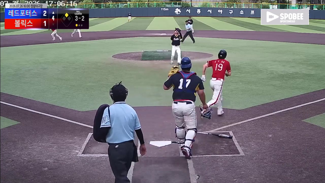 하성기(19번, 레드포터스) 실책 클립 | vs 볼릭스 | 7/26 (정왕야구장)