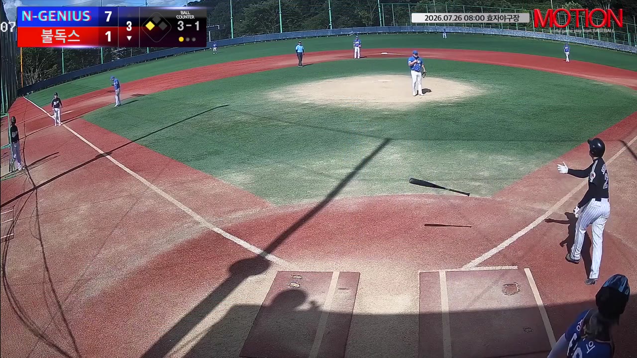김성복(21번, 불독스) 볼넷 클립 | vs N-GENIUS | 7/26 (효자야구장)