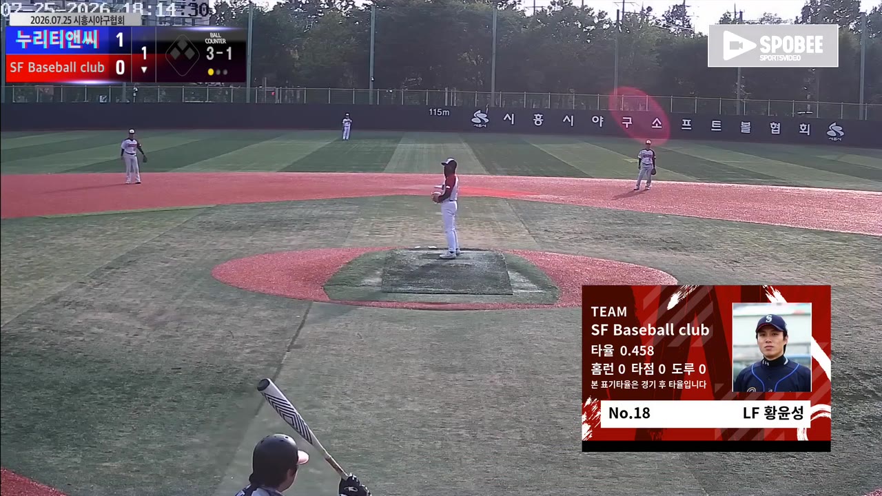SF Baseball club, 누리티앤씨 12-1 제압…1회 말 역전 뒤 격차 확대