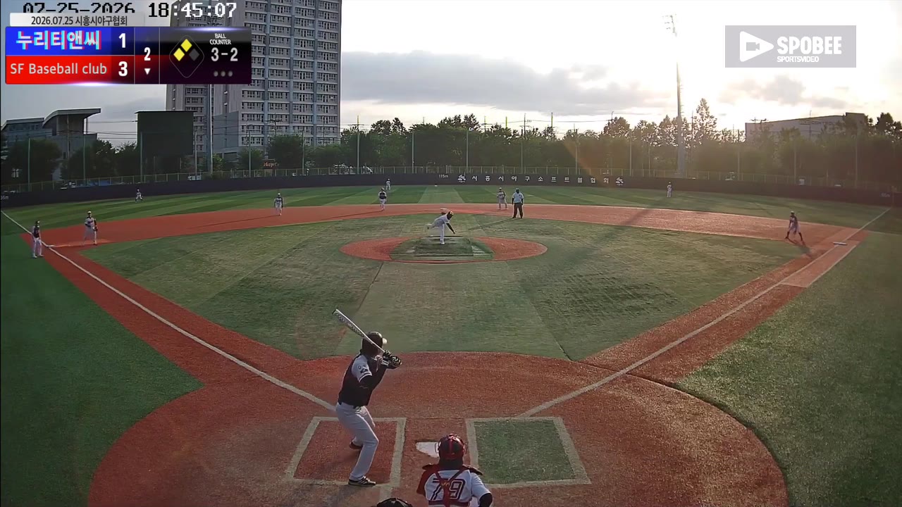 황윤성(18번, SF Baseball club) 볼넷 클립 | vs 누리티앤씨 | 7/25 (소망야구장)