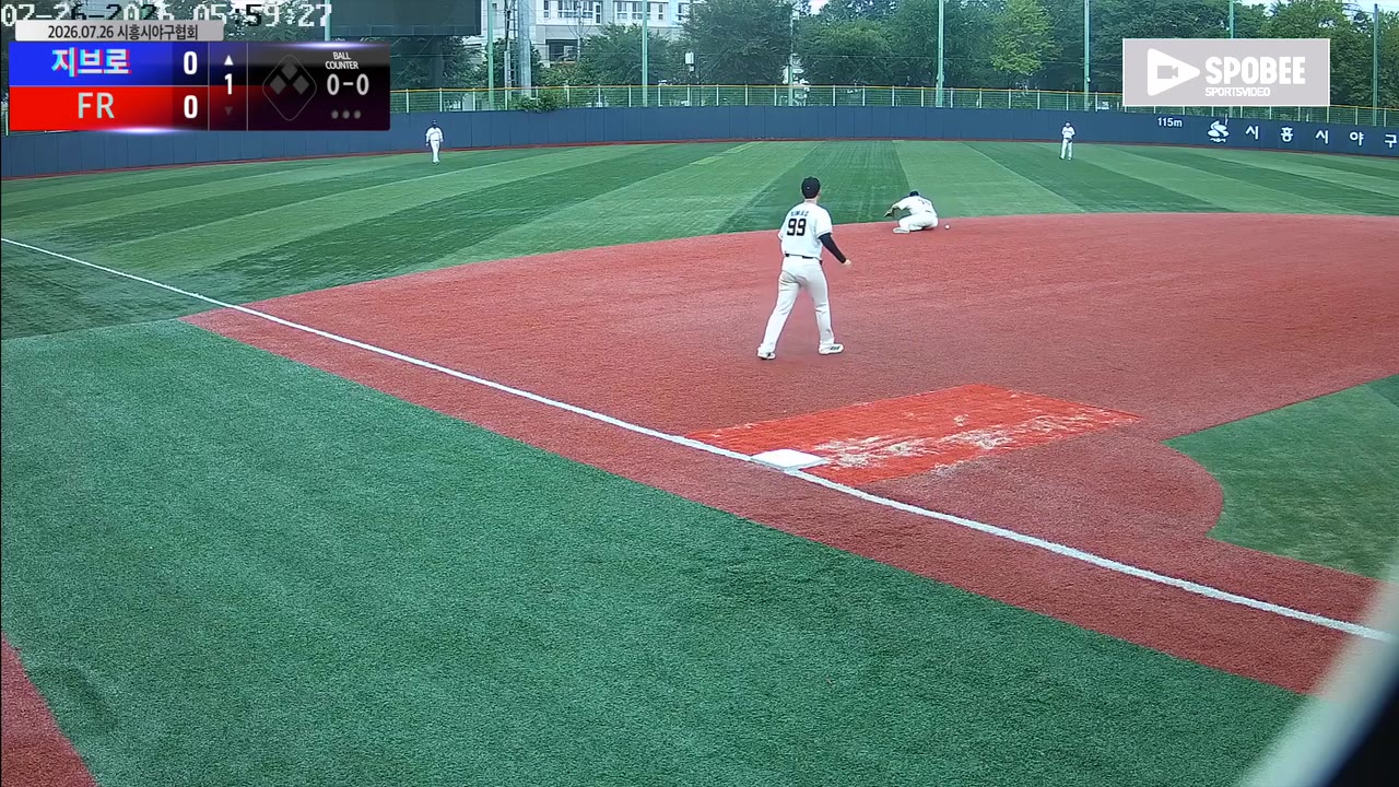 정길수(16번, 지브로) 1루타 클립 | vs FR | 7/26 (소망야구장)