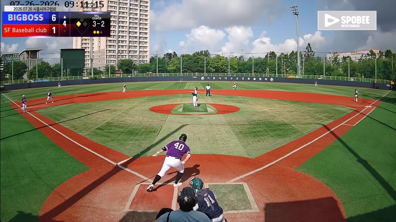 유현선(40번, BIGBOSS) 3루타 클립 | vs SF Baseball club | 7/26 (소망야구장)