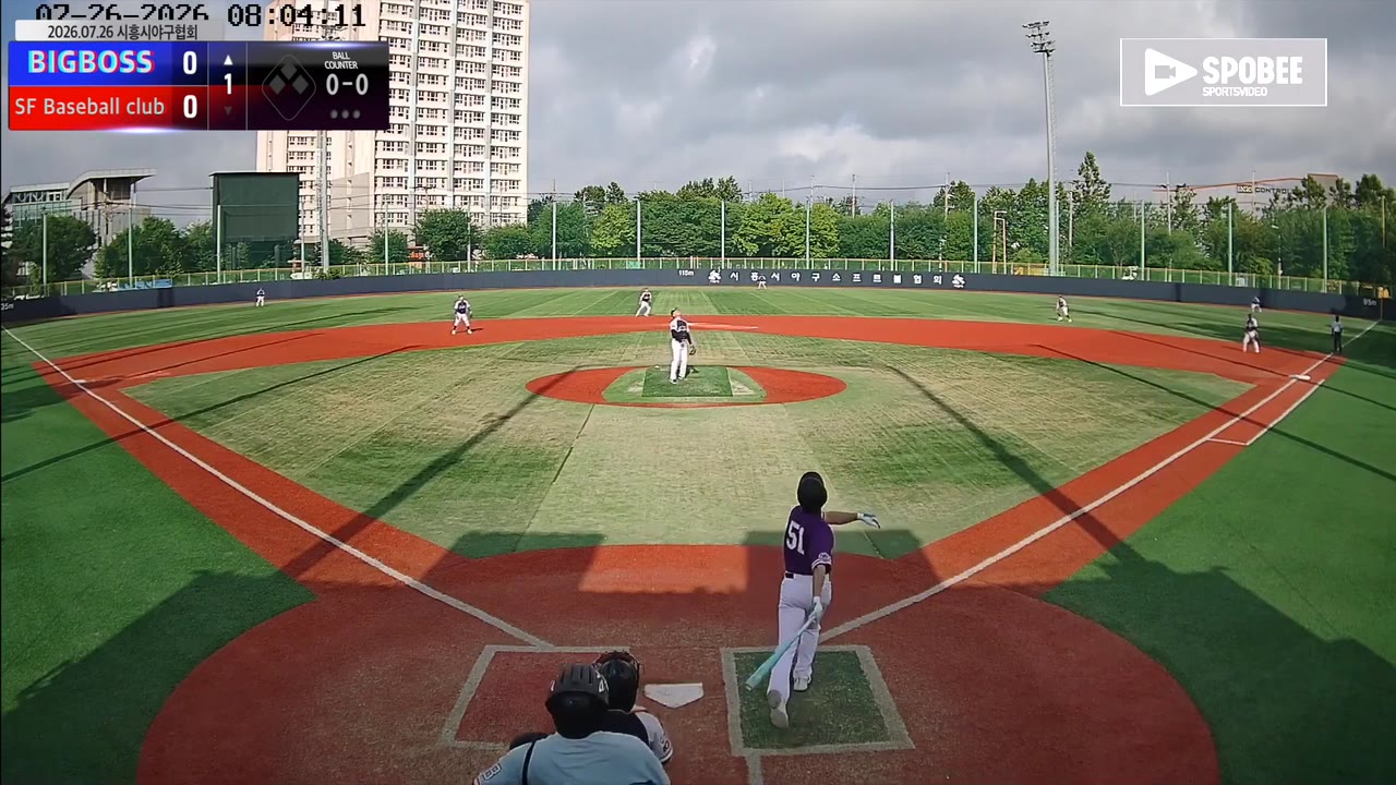한기복(51번, BIGBOSS) 플라이 클립 | vs SF Baseball club | 7/26 (소망야구장)
