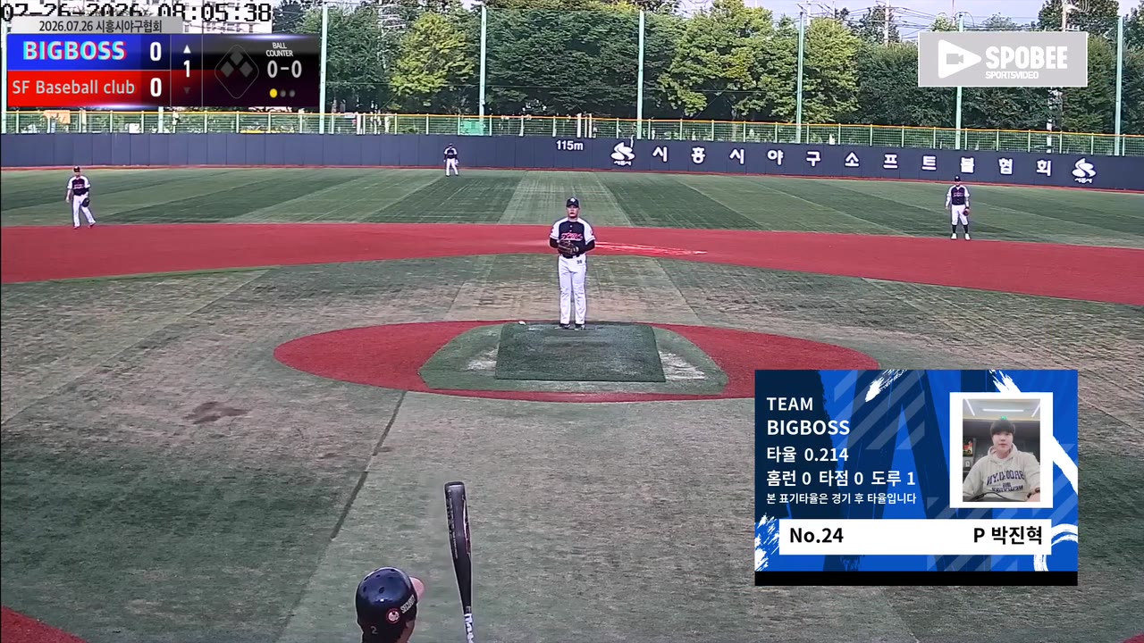 박진혁(24번, BIGBOSS) 실책 클립 | vs SF Baseball club | 7/26 (소망야구장)