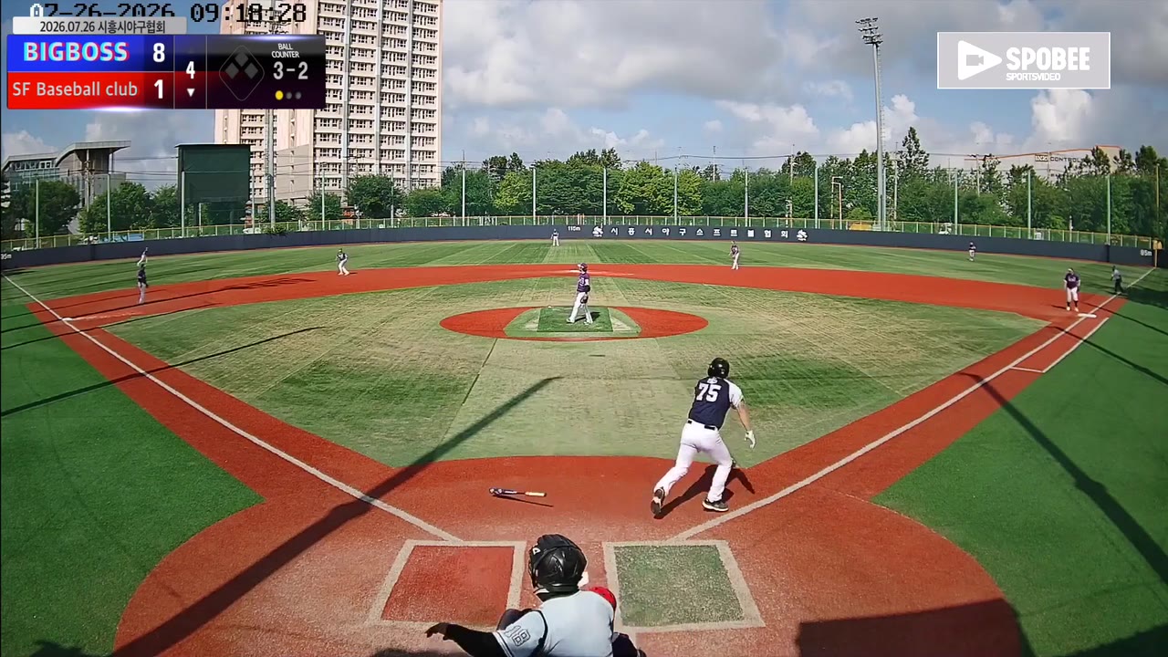윤민진(75번, SF Baseball club) 1루타 클립 | vs BIGBOSS | 7/26 (소망야구장)
