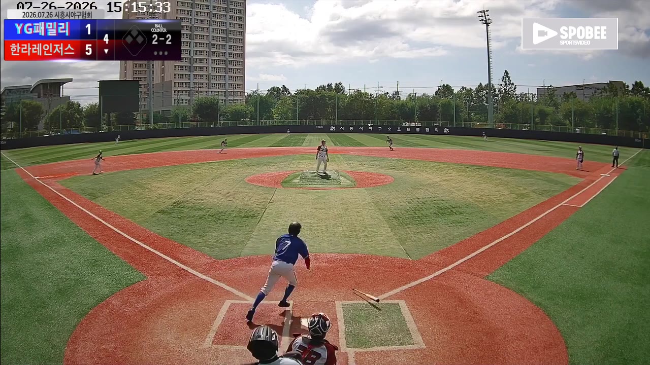 유덕곤(7번, 한라레인저스) 1루타 클립 | vs YG패밀리 | 7/26 (소망야구장)