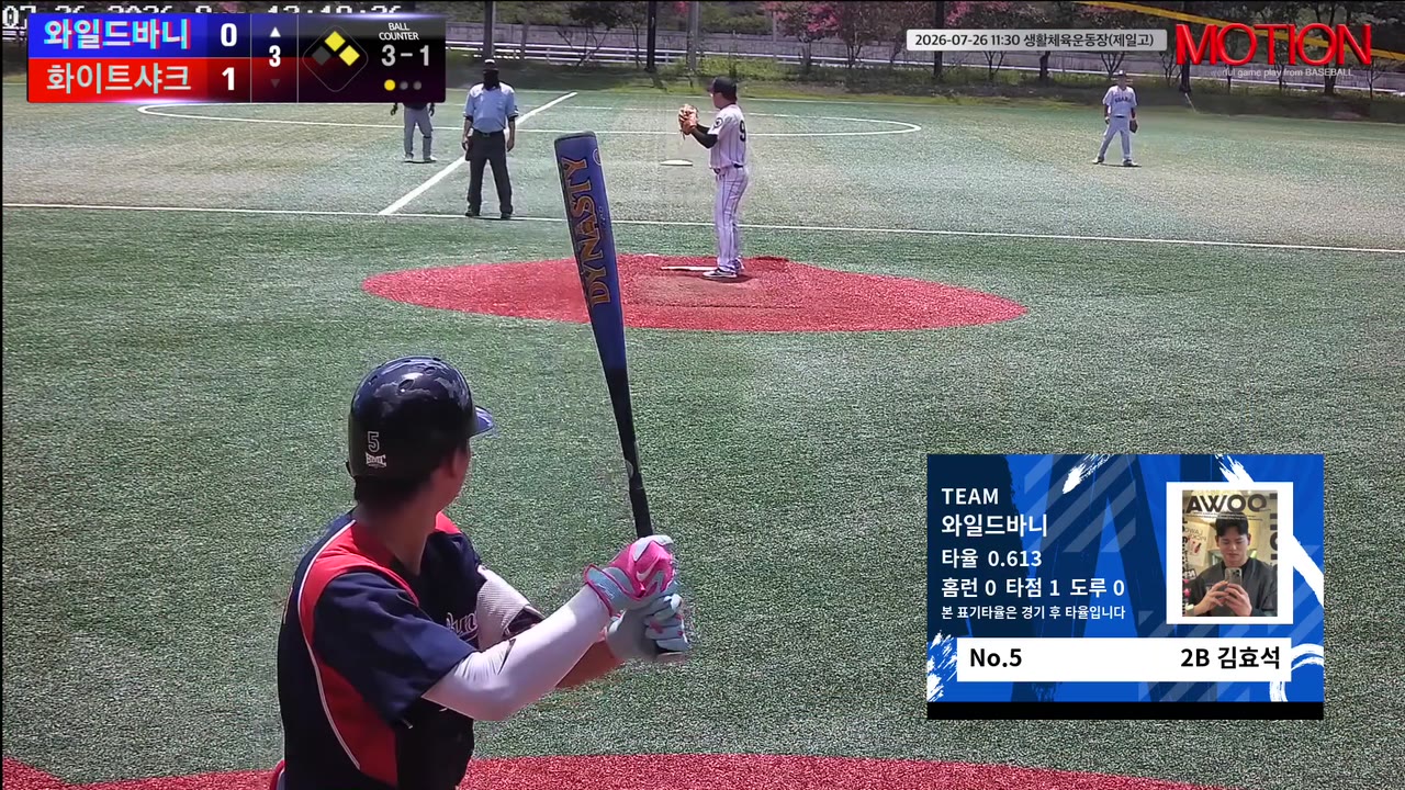 김효석(5번, 와일드바니) 사구 클립 | vs 화이트샤크 | 7/26 (생활체육운동장(제일고))