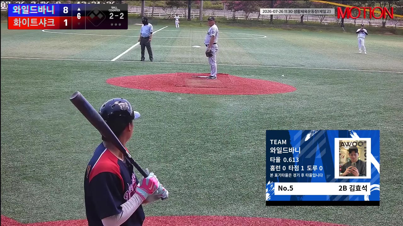 김효석(5번, 와일드바니) 사구 클립 | vs 화이트샤크 | 7/26 (생활체육운동장(제일고))