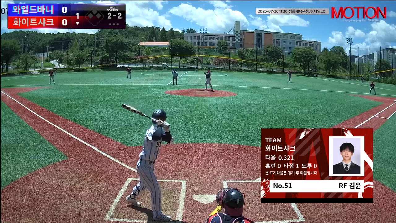 김윤(51번, 화이트샤크) 낫아웃 클립 | vs 와일드바니 | 7/26 (생활체육운동장(제일고))