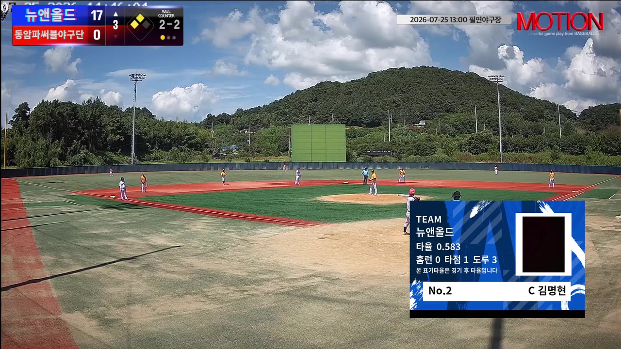 김명현(2번, 뉴앤올드) 실책 클립 | vs 동암파써블야구단 | 7/25 (필연야구장)