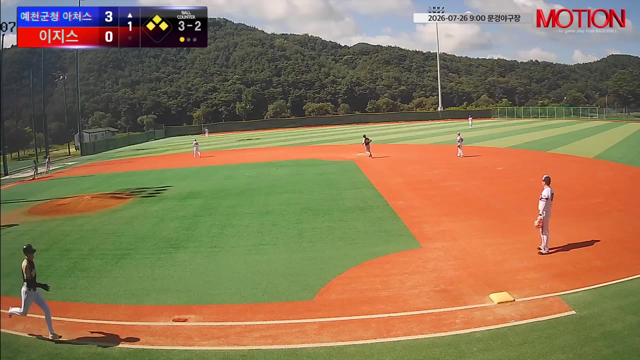 김진현(5번, 예천군청 아처스) 2루타 클립 | vs 이지스 | 7/26 (문경야구장)
