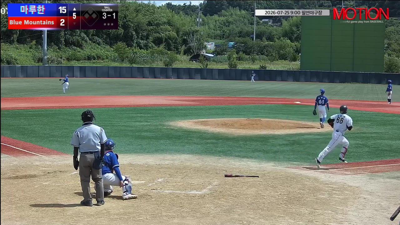 김민수(66번, 마루한) 1루타 클립 | vs Blue Mountains(블루마운틴) | 7/25 (필연야구장)