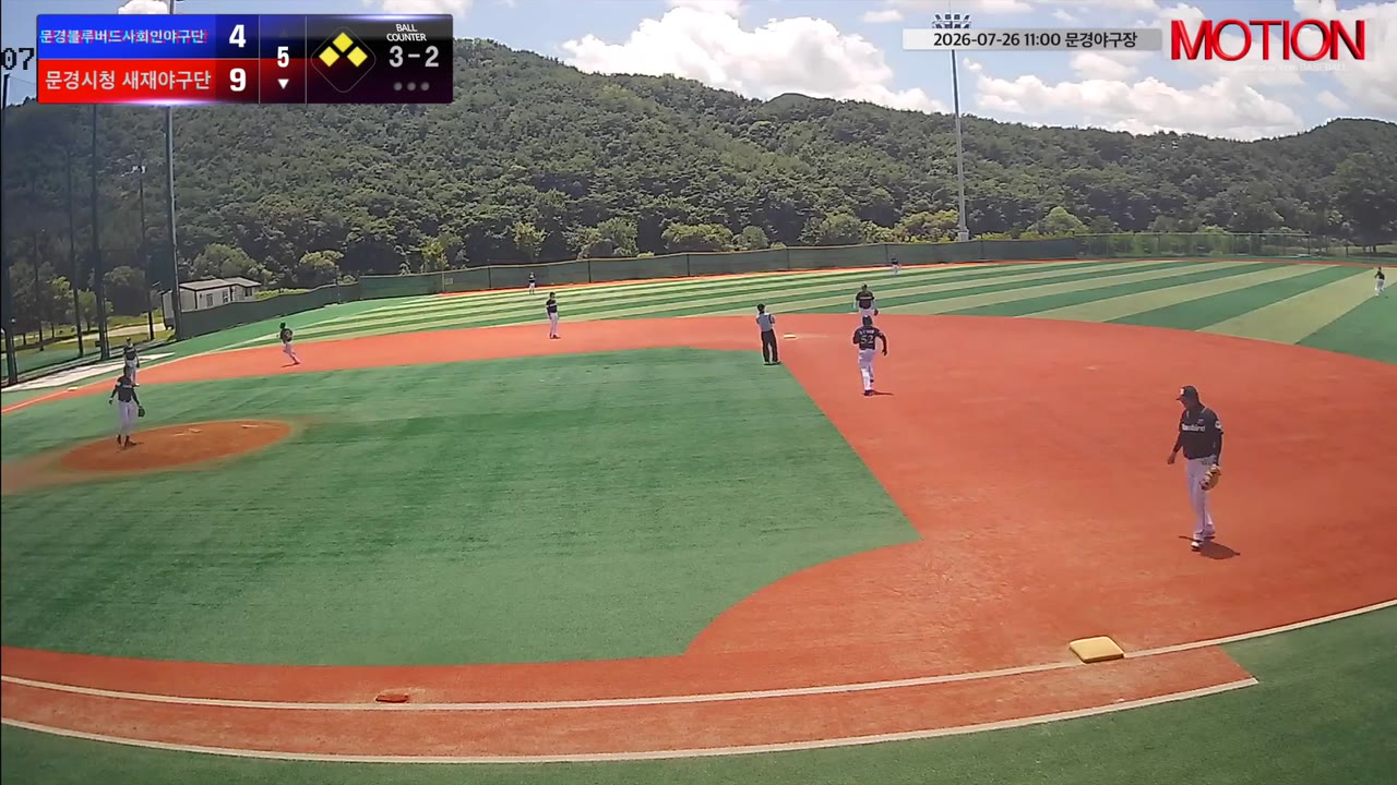 신동원(54번, 문경시청 새재야구단) 2루타 클립 | vs 문경블루버드사회인야구단 | 7/26 (문경야구장)