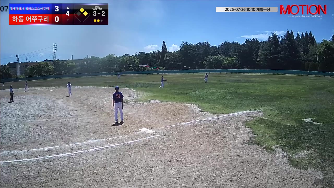 정재승(54번, 광양경찰서 폴리스포스야구팀) 1루타 클립 | vs 하동 어쭈구리 | 7/26 (제철구장)