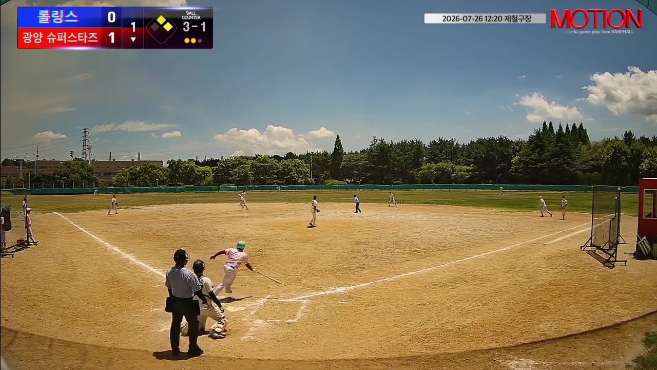 정규량(3번, 광양 슈퍼스타즈) 1루타 클립 | vs 롤링스 | 7/26 (제철구장)