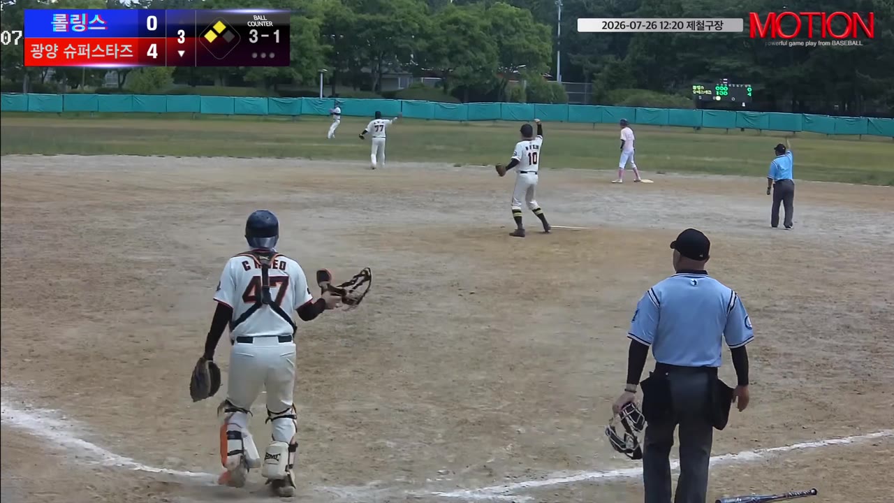 남경훈(24번, 광양 슈퍼스타즈) 희생플라이 클립 | vs 롤링스 | 7/26 (제철구장)