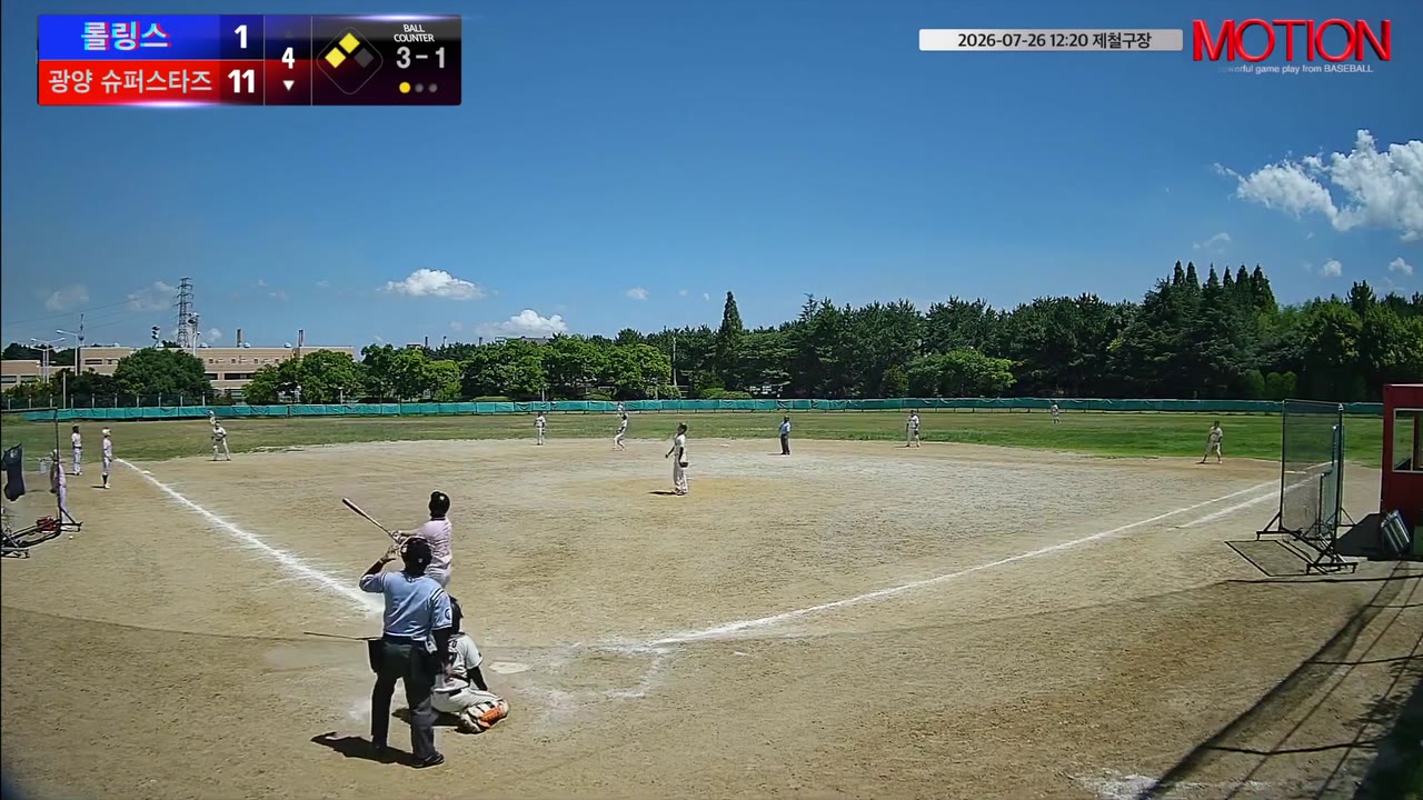 김학찬(51번, 광양 슈퍼스타즈) 희생플라이 클립 | vs 롤링스 | 7/26 (제철구장)